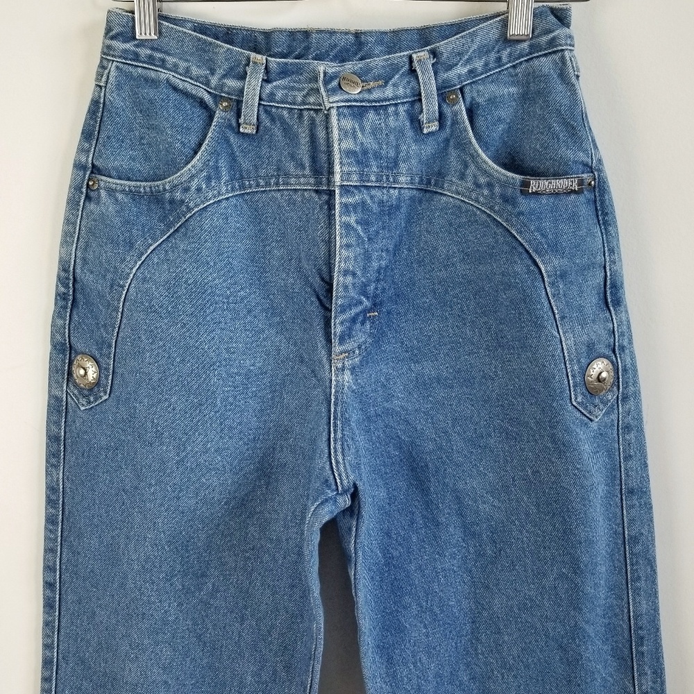 Roughrider Raw Hem High Waisted Western Jeans